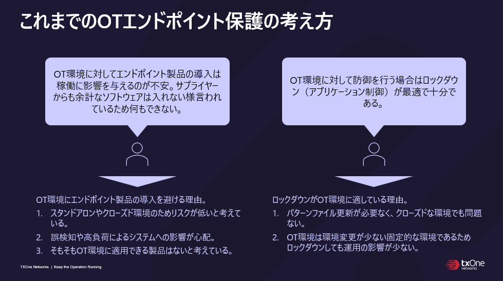 これまでのOTエンドポイント保護の考え方