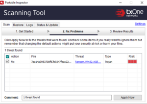 Figure 15. Portable Inspector scan results for Qilin